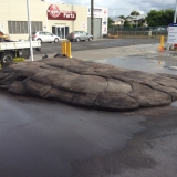 Finished artificial cement rock ramp in Brisbane - front
