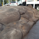Finished artificial cement rock ramp in Brisbane - side