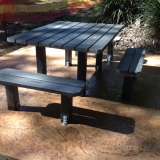 Stamped concrete natural wet rock look - Outdoor setting in Brisbane