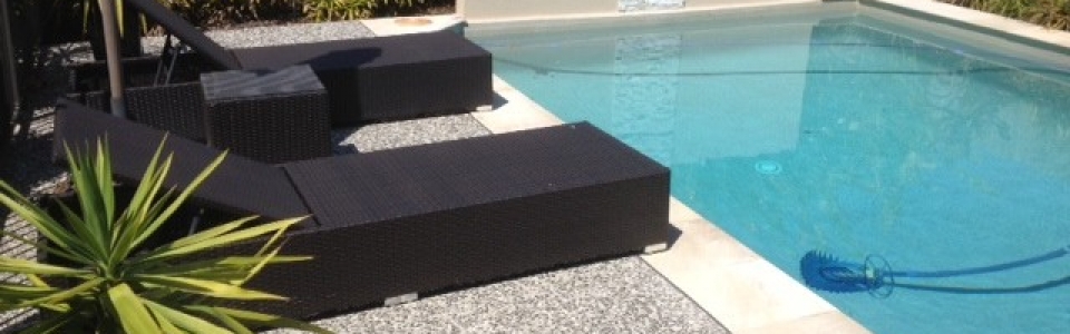 Exposed aggregate concrete for pool – Brisbane